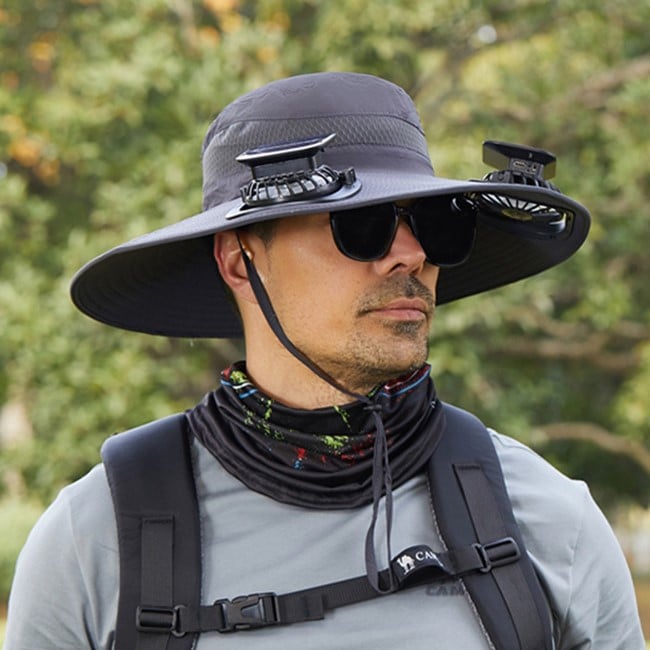 Father's Day Sale -49%OFF💖Outdoor Wide Brim Sun Hat With Solar Fan